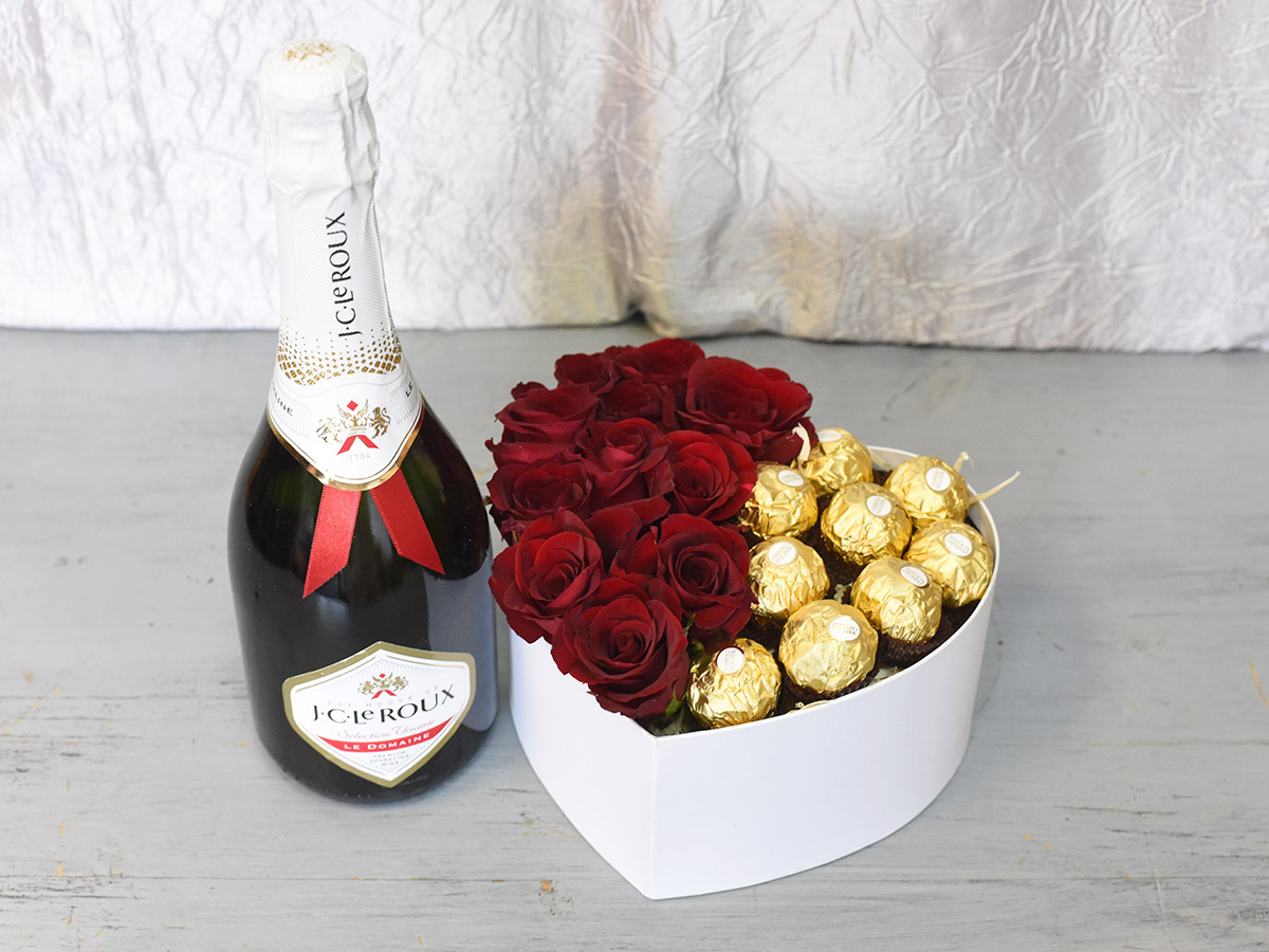 Heart Box Mix With Champagne