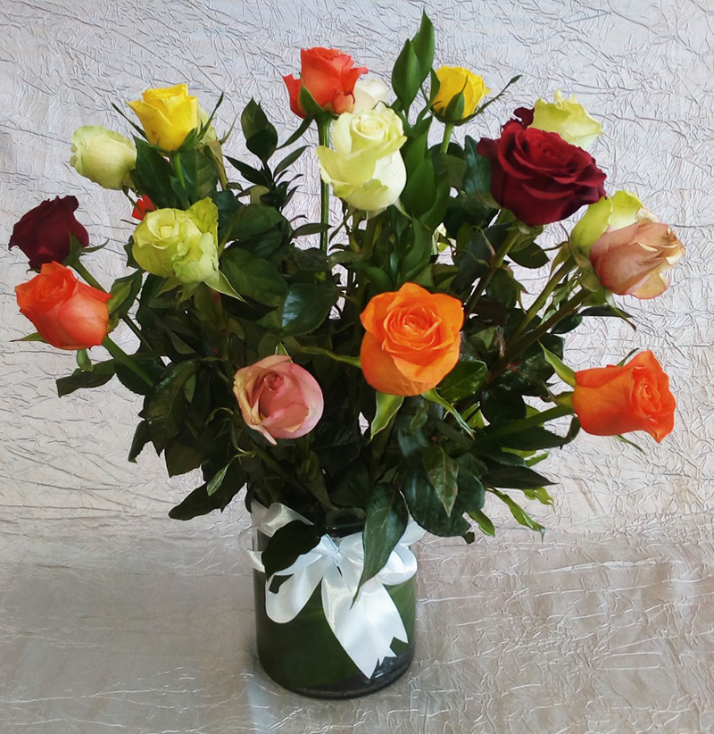 Mix Rose Vase Arrangement